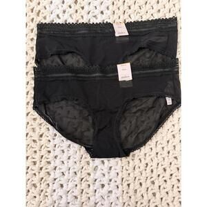 Auden Black Hipster Panties Size M (8-10) - Pack of 2